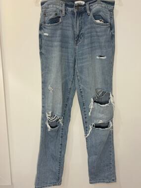 Pistola Distressed Blue Jeans – Shredded Grunge Denim Y2K Women’s 26’’